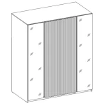 Garderobna omara EVITA 1 . Garderobna omara EVITA 200 cm ima moderen dizajn. Narejena je iz laminirane plošče debeline 16 mm. Stranice so v črni barvi,