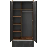 Garderobna omara FERGO 2 . Garderobna omara FERGO 2 je primerna za vsako spalnico. Njene moderne linije in brezčasen dizajn, vas bodo navdušli. Ima dvojna