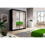 Garderobna omara GEA 3 . Garderobna omara GEA 3 je primerna za vse spalnice. Je zelo prostorna. Na levi strani ima zelo prostorne police, na desni strani pa je