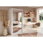 Garderobna omara KLARA 120 . Garderobna omara KLARA 120 je omara z dvojnimi drsnimi vrati ter ogledali. Odlična bo za manjše prostore, na primer spalnico,