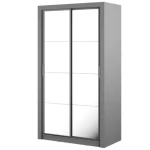 Garderobna omara KLARA 120 . Garderobna omara KLARA 120 je omara z dvojnimi drsnimi vrati ter ogledali. Odlična bo za manjše prostore, na primer spalnico,