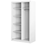 Garderobna omara KLARA 120 . Garderobna omara KLARA 120 je omara z dvojnimi drsnimi vrati ter ogledali. Odlična bo za manjše prostore, na primer spalnico,