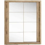 Garderobna omara KREŠO 3 . Garderobna omara KREŠO 3 ima dvojna drsna vrata in ogledalo. V notranjosti ima dve palici in pet praktičnih polic. Primerna je za