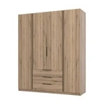 Garderobna omara KRISTINA 1 hrast . Garderobna omara KRISTINA 1 200 cm ima moderen dizajn. Narejena je iz laminirane plošče debeline 16 mm. Stranice kakor