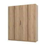 Garderobna omara KRISTINA 2 hrast . Garderobna omara KRISTINA 2 200 cm ima moderen dizajn. Narejena je iz laminirane plošče debeline 16 mm. Stranice kakor