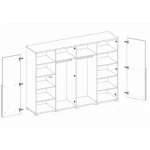 Garderobna omara LAVA . Garderobna omara LAVA je primerna za vsako spalnico. Ima moderen dizajn in narejena je iz trpežne laminirane plošče debeline 16 mm.