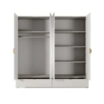 Garderobna omara LILJA . Elegantna in moderna garderobna omara LILJA, je narejena iz odličnih materialov v barvi beige. Narejena je iz MDF-ja in ima ABS rob.