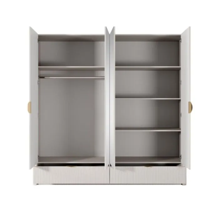 Garderobna omara LILJA Garderobna omara LILJA . Elegantna in moderna garderobna omara LILJA, je narejena iz odličnih materialov v barvi beige. Narejena je iz MDF-ja in ima ABS rob.