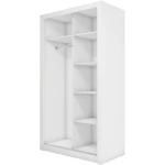 Garderobna omara LUPKO 120 . Garderobna omara LUPKO 120 je majhna garderobna omara z dvojnimi drsnimi vrati, ki prihranijo prostor. Popolna je za spalnico,