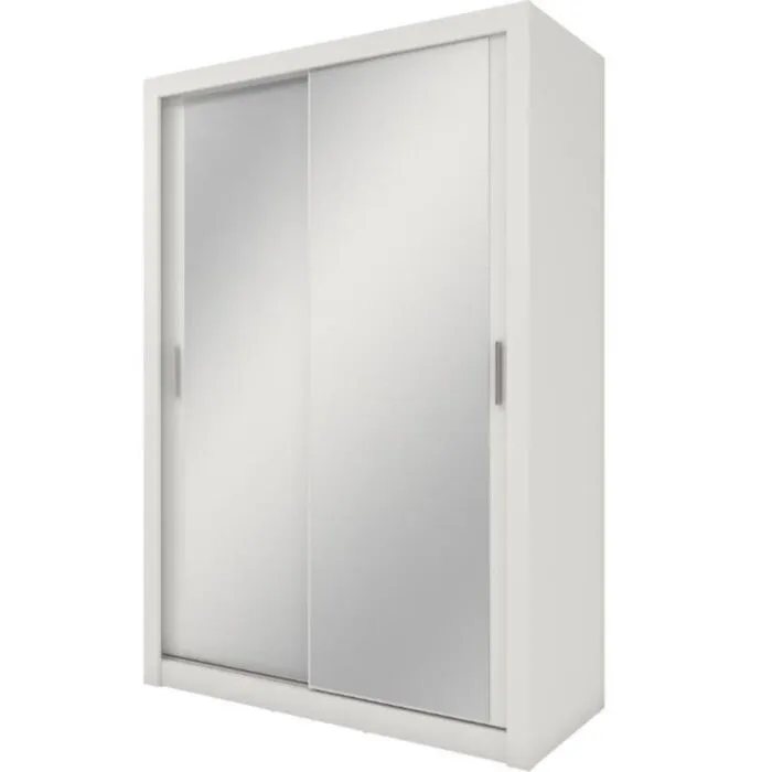 Garderobna omara LUPKO 150 Garderobna omara LUPKO 150 . Garderobna omara LUPKO 150 je majhna, a precej prostorna omara z dvojnimi drsnimi vrati, ki prihranijo prostor. Popolna je za