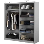 Garderobna omara LUPKO 200 . Garderobna omara LUPKO 200 je izjemno prostorna drsna omara v modernem stilu. Popolna je za vsako spalnico. Njena prednost je