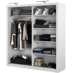 Garderobna omara LUPKO 200 . Garderobna omara LUPKO 200 je izjemno prostorna drsna omara v modernem stilu. Popolna je za vsako spalnico. Njena prednost je