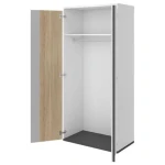 Garderobna omara MELI . Garderobna omara MELI je dvokrilna omara s veliko prostora. Primerna je za vsako spalnico, zlije se v vsak prostor. Dimenzije: - Š:90