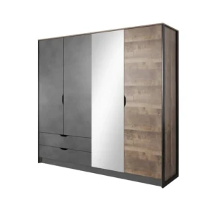 Garderobna omara NEDA . Elegantna in moderna garderobna omara NEDA je narejena iz odličnih materialov v antik sivem/hrast dekorju. Barva: Antik siva / hrast