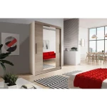 Garderobna omara OMEGA 2 . Garderobna omara OMEGA 2 je primerna za vse spalnice. Je zelo prostorna. Na levi strani ima zelo prostorne police, na desni strani