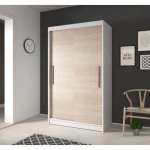 Garderobna omara ROLAND . Garderobna omara ROLAND je primerna za vse spalnice. Je zelo prostorna. Na levi strani ima zelo prostorne police, na desni strani pa