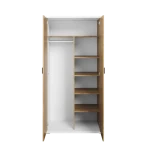 Garderobna omara TRNULJČICA 2 . Garderobna omara TRNULJČICA 2 je prostorna dvovratna omara s funkcionalno notranjostjo. Garderobna omara je razdeljena na pol