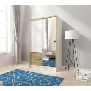 Garderobna omara z drsnimi vrati INGRID 130 . Drsna omara INGRID 130 je praktična in kvalitetna omara za shranjevanje vaših stvari. Dobavljiva je v več