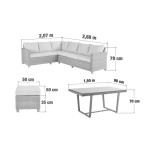 GARNITURA UMETNI RATAN NATERIAL KOTNA ALU, 2 TAB. + JED.MIZA - slika 26