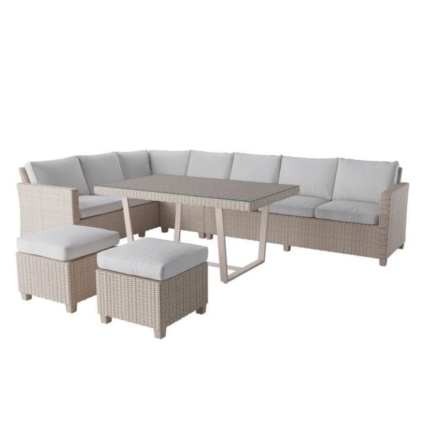 GARNITURA UMETNI RATAN NATERIAL KOTNA ALU, 2 TAB. + JED.MIZA GARNITURA UMETNI RATAN NATERIAL KOTNA ALU, 2 TAB. + JED.MIZA