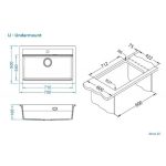GRANITAL POMIVALNO KORITO ALVEUS ATROX 40, CARBON G91 790X500 MM - slika 12