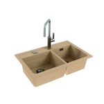 GRANITAL POMIVALNO KORITO ALVEUS ATROX 50, BEIGE G55 790X500 MM - slika 6