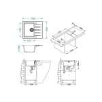 GRANITAL POMIVALNO KORITO ALVEUS CADIT 10, G91 CARBON 590X500 MM - slika 4