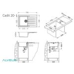 GRANITAL POMIVALNO KORITO ALVEUS CADIT 20, G22 TERRA 790X500 MM - slika 6