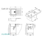 GRANITAL POMIVALNO KORITO ALVEUS CADIT 20, G81 CONCRETE 790X500 MM - slika 8
