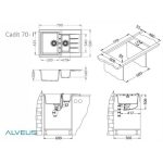 GRANITAL POMIVALNO KORITO ALVEUS CADIT 70, G91 CARBON 790X500 MM - slika 6