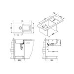 GRANITAL POMIVALNO KORITO ALVEUS FALCON 30, G55 BEIGE 780X435 MM - slika 5