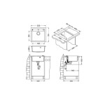 GRANITAL POMIVALNO KORITO ALVEUS FORMIC 20, G03M CHOCOLATE 520X510 MM - slika 4