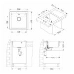 GRANITAL POMIVALNO KORITO ALVEUS FORMIC 20, G05M TWILIGHT 520X510 MM - slika 6