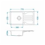 GRANITAL POMIVALNO KORITO ALVEUS GALAPAGOS 30, G55 BEIGE 770X430 MM - slika 7