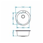 GRANITAL POMIVALNO KORITO ALVEUS NIAGARA 10, G11 ARCTIC FI 510 MM - slika 7