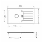 GRANITAL POMIVALNO KORITO ALVEUS NIAGARA 30, G55 BEIGE 775X430 MM - slika 6