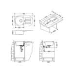 GRANITAL POMIVALNO KORITO ALVEUS NIAGARA 40, CARBON-G91 775X435 MM - slika 4