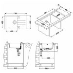 GRANITAL POMIVALNO KORITO ALVEUS ROCK 130, G55 BEIGE 780X480 MM - slika 6