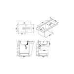 GRANITAL POMIVALNO KORITO ALVEUS ROCK 130, G81 CONCRETE 780X480 MM - slika 4