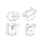 GRANITAL POMIVALNO KORITO ALVEUS ROCK 80, CONCRETE-G81 595X475 MM - slika 4