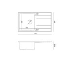 GRANITAL POMIVALNO KORITO QUADRON EVAN 111 SIV - slika 8