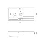 GRANITAL POMIVALNO KORITO QUADRON EVAN 156 GRANITEQ ČRN - slika 8