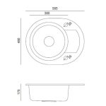 GRANITAL POMIVALNO KORITO QUADRON JOHNNY 216 ČRN - slika 10