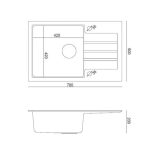 GRANITAL POMIVALNO KORITO QUADRON PETER 111 ČRN - slika 12