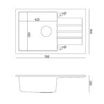 GRANITAL POMIVALNO KORITO QUADRON PETER 111 SIV - slika 10