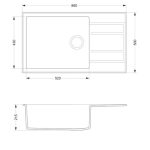 GRANITAL POMIVALNO KORITO SINK SOLUTION NATURA 200 PLUS BEL - slika 4