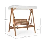 Gugalnica 2P NOEMI . Gugalnica 2P NOEMI ima strukturo iz lesa z oljnim zaključkom. Prevleka je iz poliestra. Material: - Les - Poliester Barva: - Akacijev les