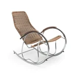 Moderen gugalnik BENNY, ki bo poživel vsako dnevno sobo. Je zelo trpežen. Ogrodje je narejeno iz kroma medtem, ko je sedežni del iz umetnega ratana.