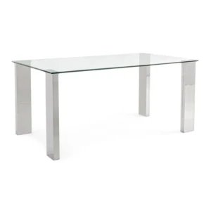 Jedilna miza ARLEY 160X90 . Jedilna miza ARLEY 160X90 je elegantna jedilna miza, ki popestri vsak prostor. Narejena je iz 12mm debelega kaljenega stekla in