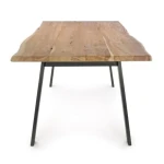 Jedilna miza ARON 200X95 . Jedilna miza ARON 200X95 ima kovinske noge in vrh iz lesa z nepravilnimi robi (učinek živega lesa). Ker je les obdelan ročno, so